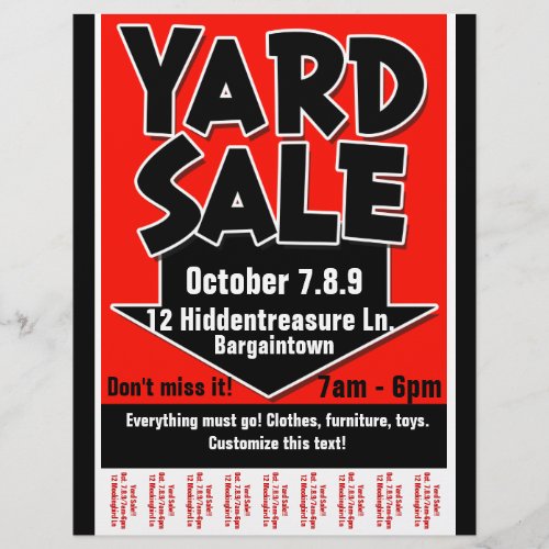 Yard SaleGarage SaleCustomizableTearsheet Flyer