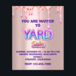 Yard Sale Garage Sale Holographic Glitter Drips Flyer<br><div class="desc">FlorenceKdesign</div>