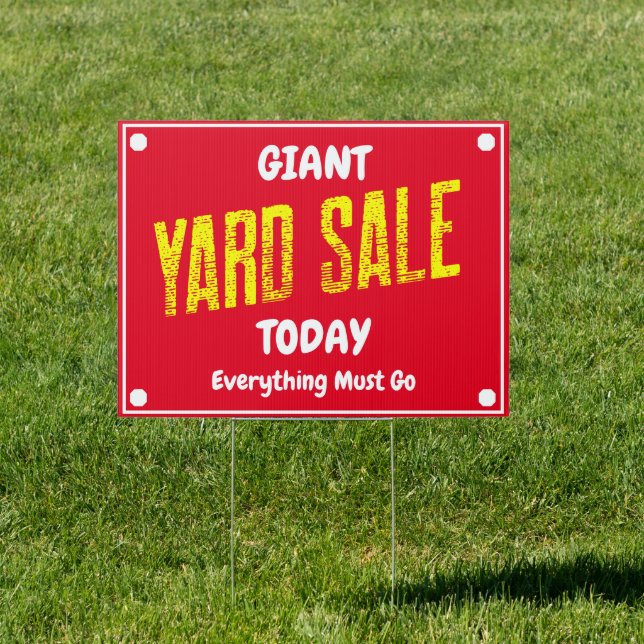 Yard Sale Giant White Text Yellow Text Black Sign (Insitu)