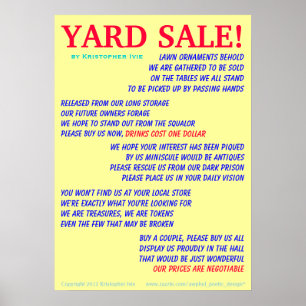 Yard Sale Poem Poster