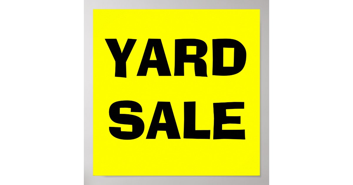 YARD SALEPoster Sign Zazzle