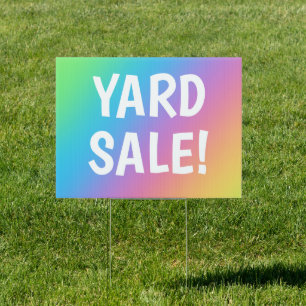 YARD SALE! Rainbow Yard Sign