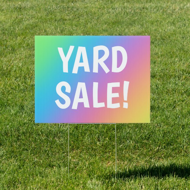 YARD SALE! Rainbow Yard Sign (Insitu)