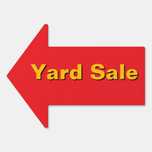 YARD SALE Red Arrow Direction Sign