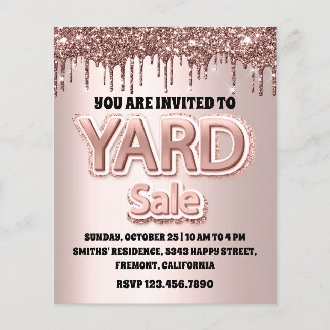 Yard Sale Rose Blush Powder Glitter Drips Flyer (Front)
