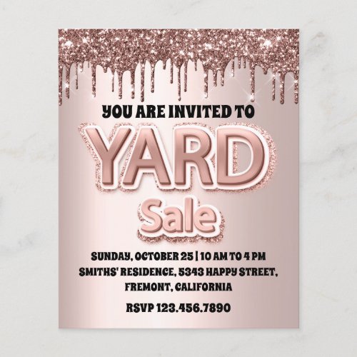 Yard Sale Rose Blush Powder Glitter Drips Flyer