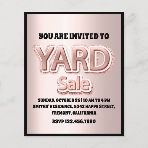 Yard Sale Rose Blush Powder Glitter Flyer