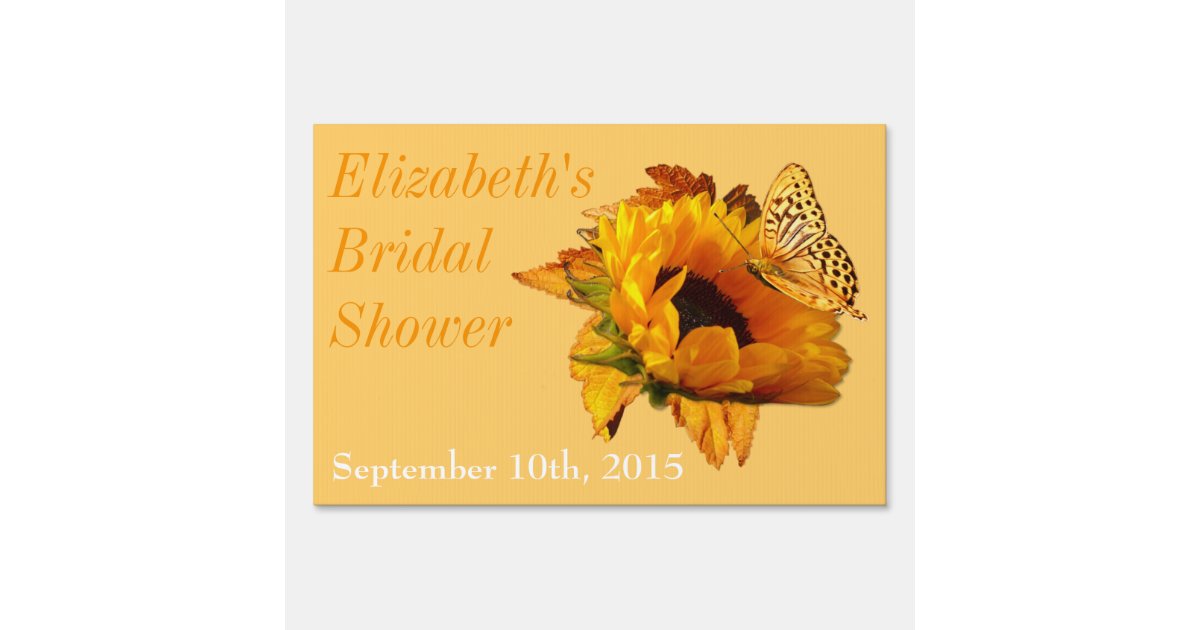 Yard Sign, Bridal Shower Golden Fall Sunflower Yard Sign ...