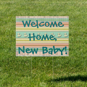 Yard Sign - Ducks in a Row - "Welcome Home"