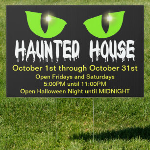 Yard Sign - "Haunted House" - White Lettering