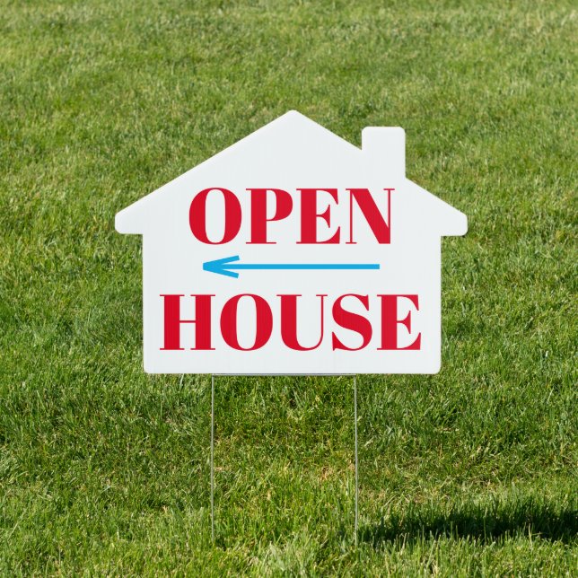 Yard Sign - OPEN HOUSE With Arrow (Insitu)