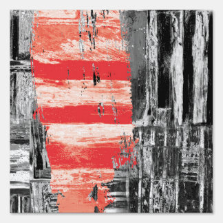 Yard Sign – Red Pulse Abstract Design
