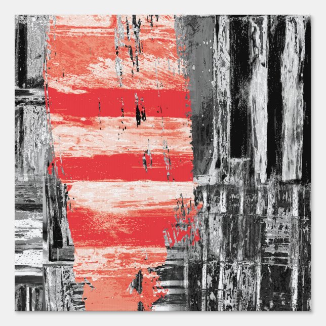 Yard Sign – Red Pulse Abstract Design (Front)