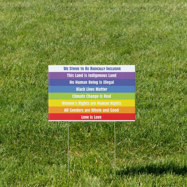 Yard Sign - We Strive to Be Radically Inclusive (Insitu)