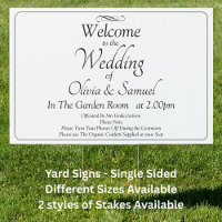 Yard Sign Welcome to Wedding Sign Black White