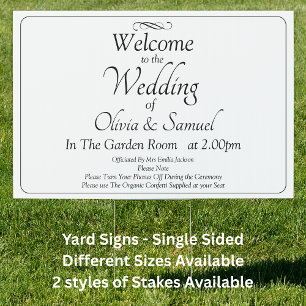 Yard Sign Welcome to Wedding Sign Black White