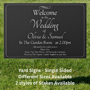 Yard Sign Welcome to Wedding Sign Black White