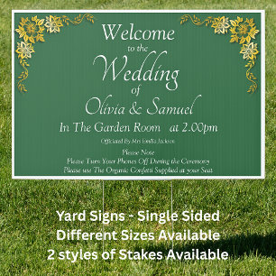 Yard Sign Welcome to Wedding Sign Emerald Green