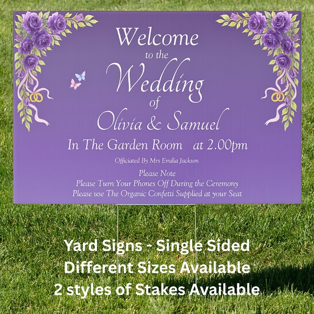 Yard Sign Welcome to  Wedding Sign Purple Mauve (Creator Uploaded)