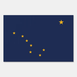 Yard Sign with flag of Alaska, USA