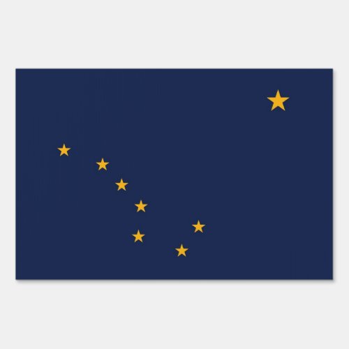 Yard Sign with flag of Alaska USA