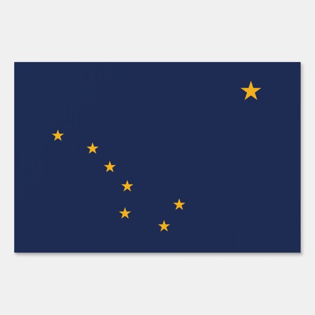 Yard Sign with flag of Alaska, USA (Front)