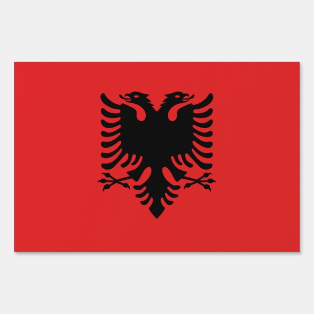 Yard Sign with flag of Albania (Front)
