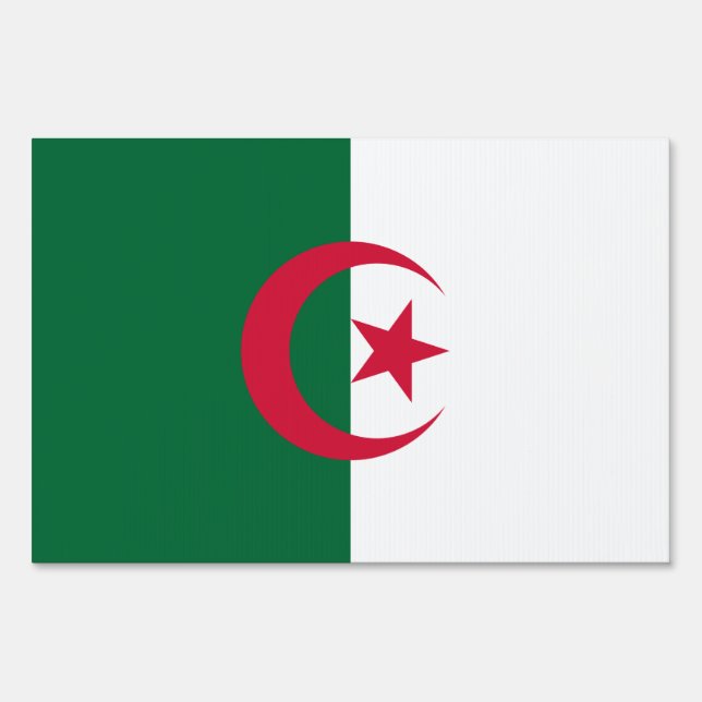 Yard Sign with flag of Algeria (Front)