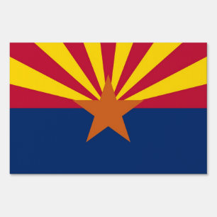 Yard Sign with flag of Arizona, USA