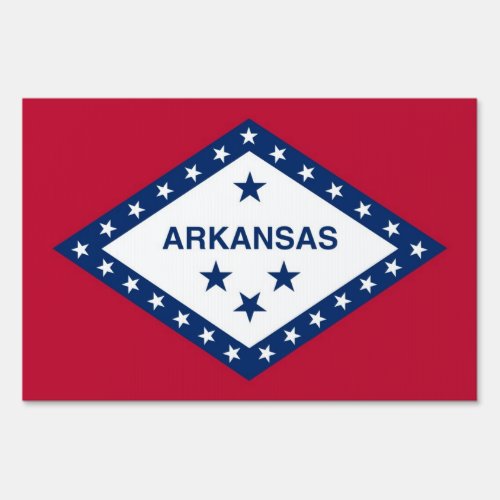Yard Sign with flag of Arkansas USA