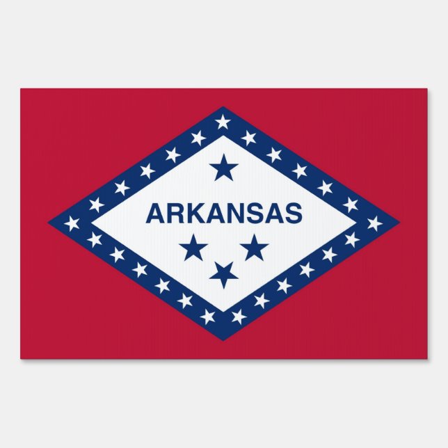 Yard Sign with flag of Arkansas, USA (Back)