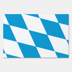 Yard Sign with flag of Bavaria, Germany
