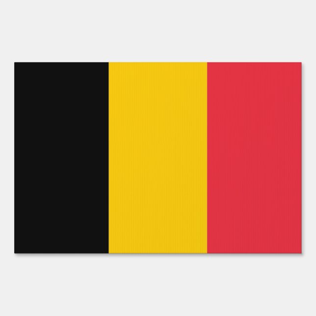 Yard Sign with flag of Belgium (Front)
