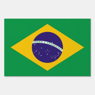 Yard Sign with flag of Brazil