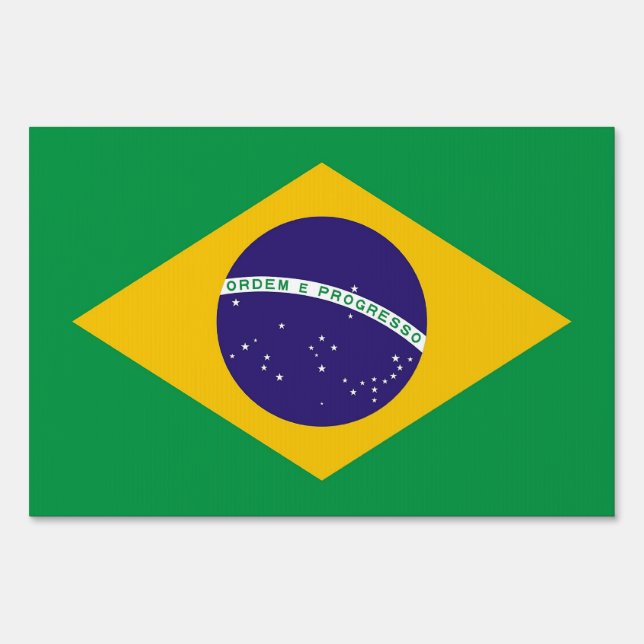 Yard Sign with flag of Brazil (Front)