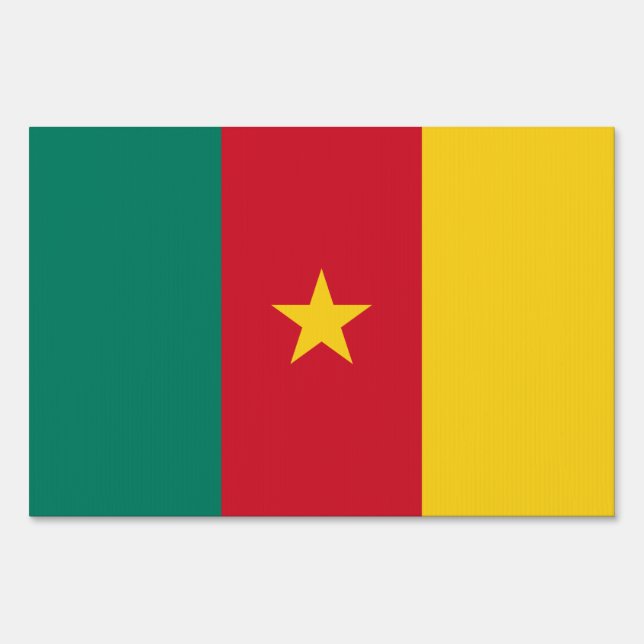 Yard Sign with flag of Cameroon (Front)