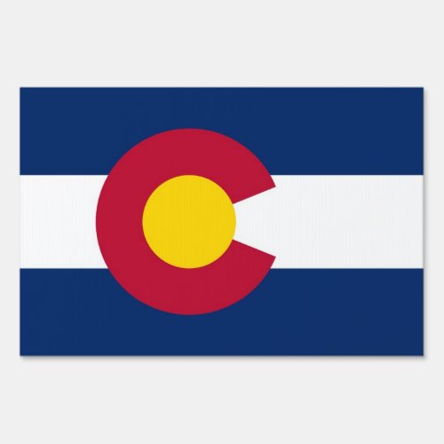 Yard Sign with flag of Colorado USA