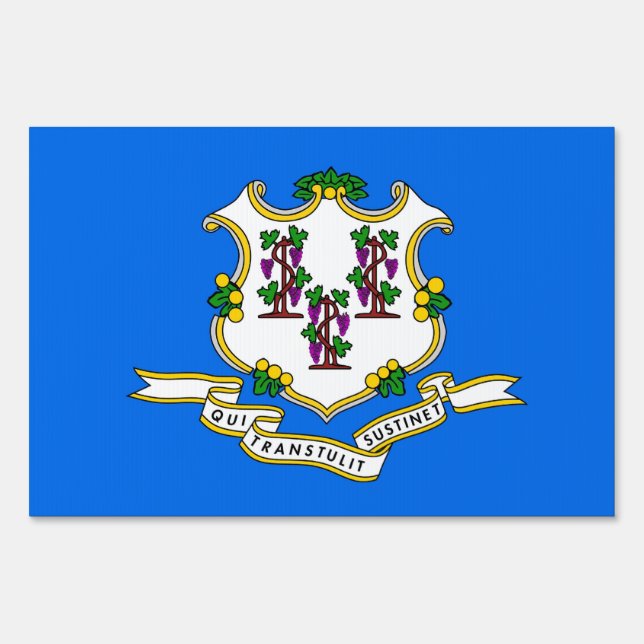 Yard Sign with flag of Connecticut, USA (Front)