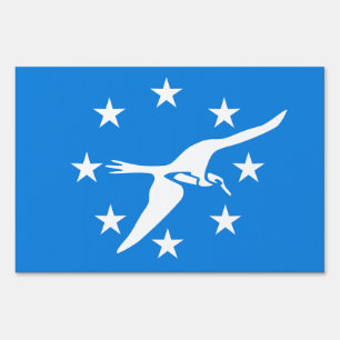 Yard Sign with flag of Corpus Christi City, USA