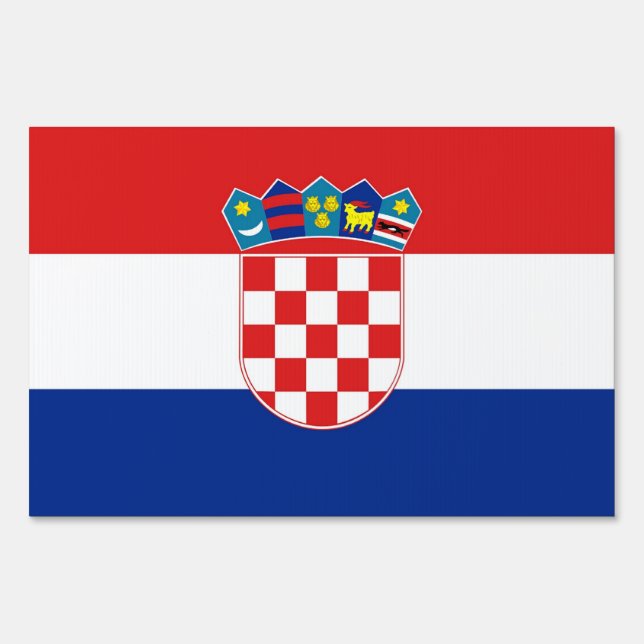 Yard Sign with flag of Croatia (Front)
