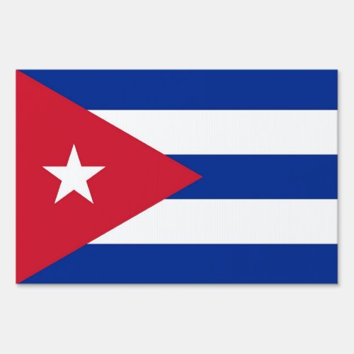 Yard Sign with flag of Cuba