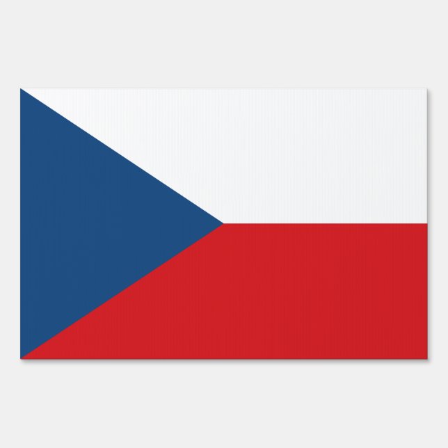 Yard Sign with flag of Czechia (Front)