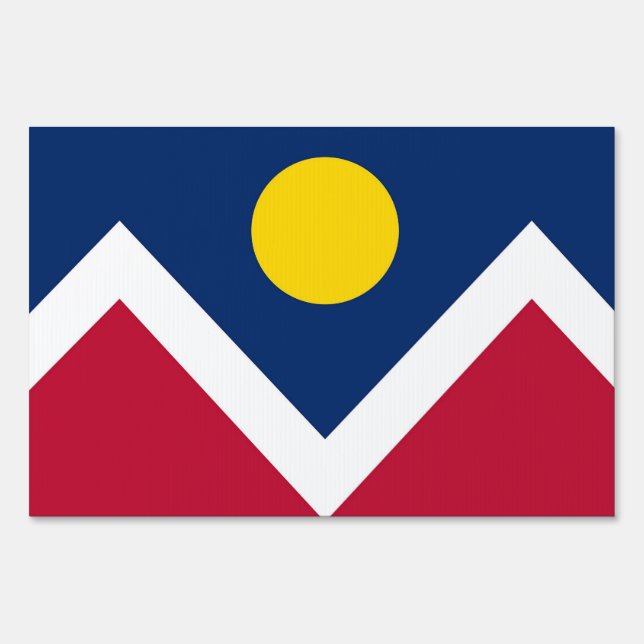 Yard Sign with flag of Denver, Colorado, USA (Front)