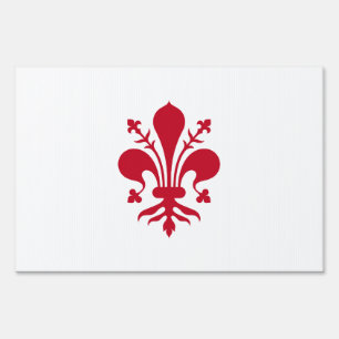 Yard Sign with flag of Florence, Tuscany