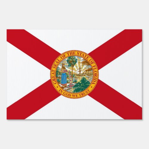 Yard Sign with flag of Florida USA