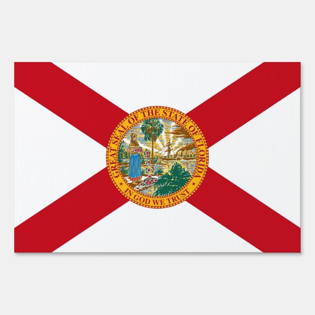 Yard Sign with flag of Florida, USA (Front)