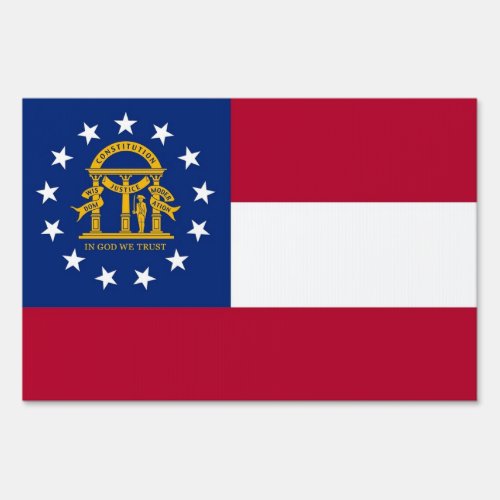 Yard Sign with flag of Georgia USA