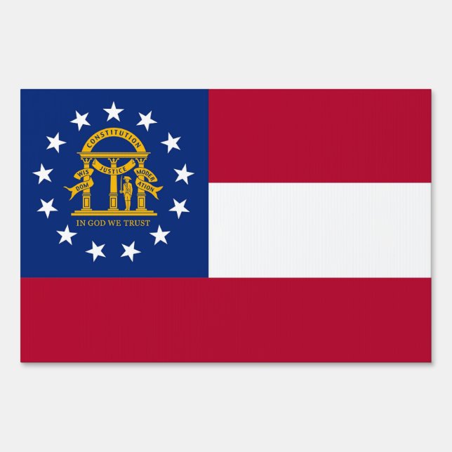 Yard Sign with flag of Georgia, USA (Front)