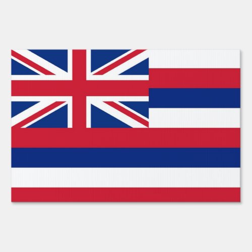 Yard Sign with flag of Hawaii USA