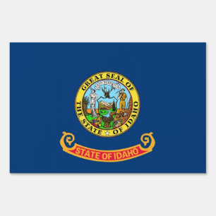 Yard Sign with flag of Idaho, USA